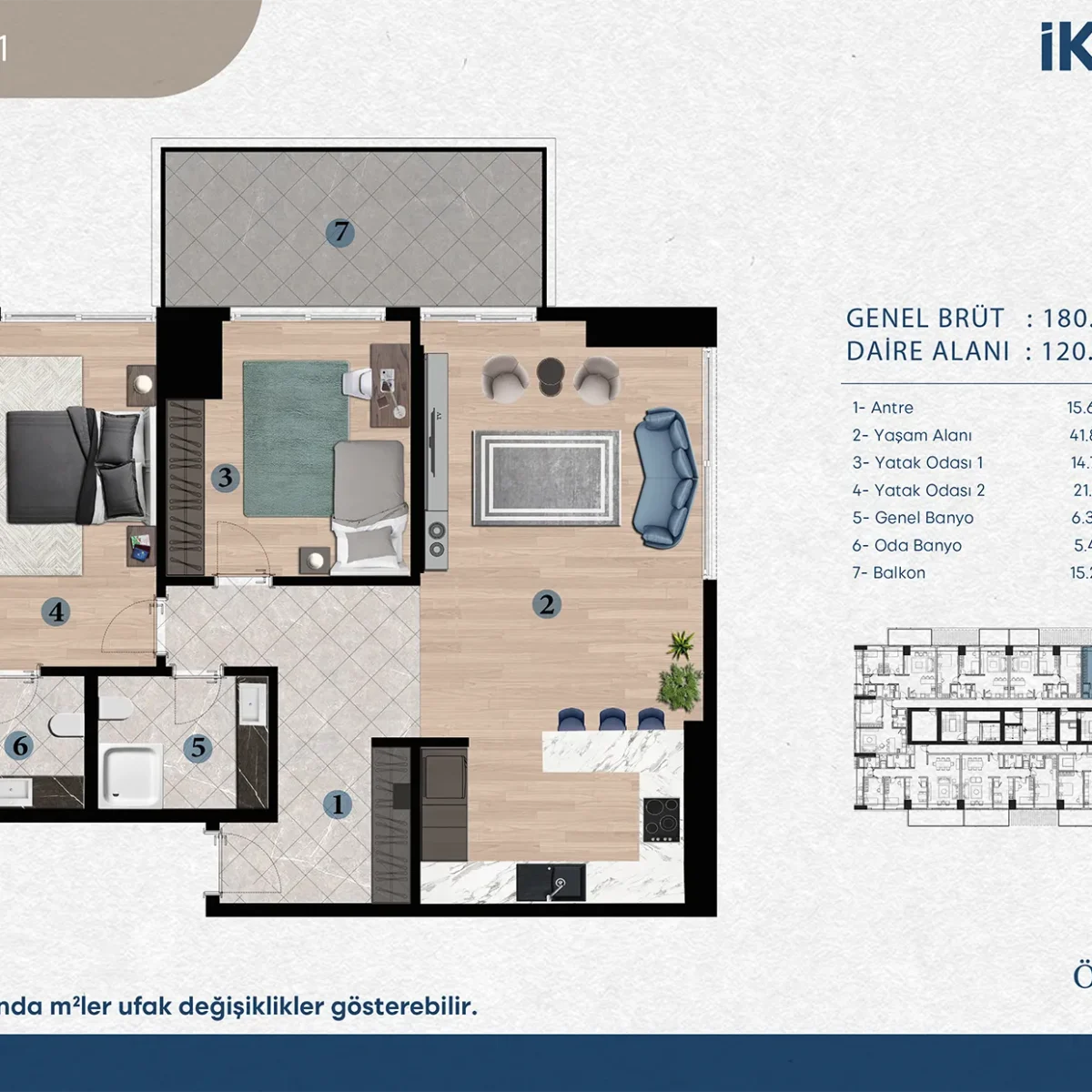 2+1 TİP1 İKON LİVE KAT PLANI