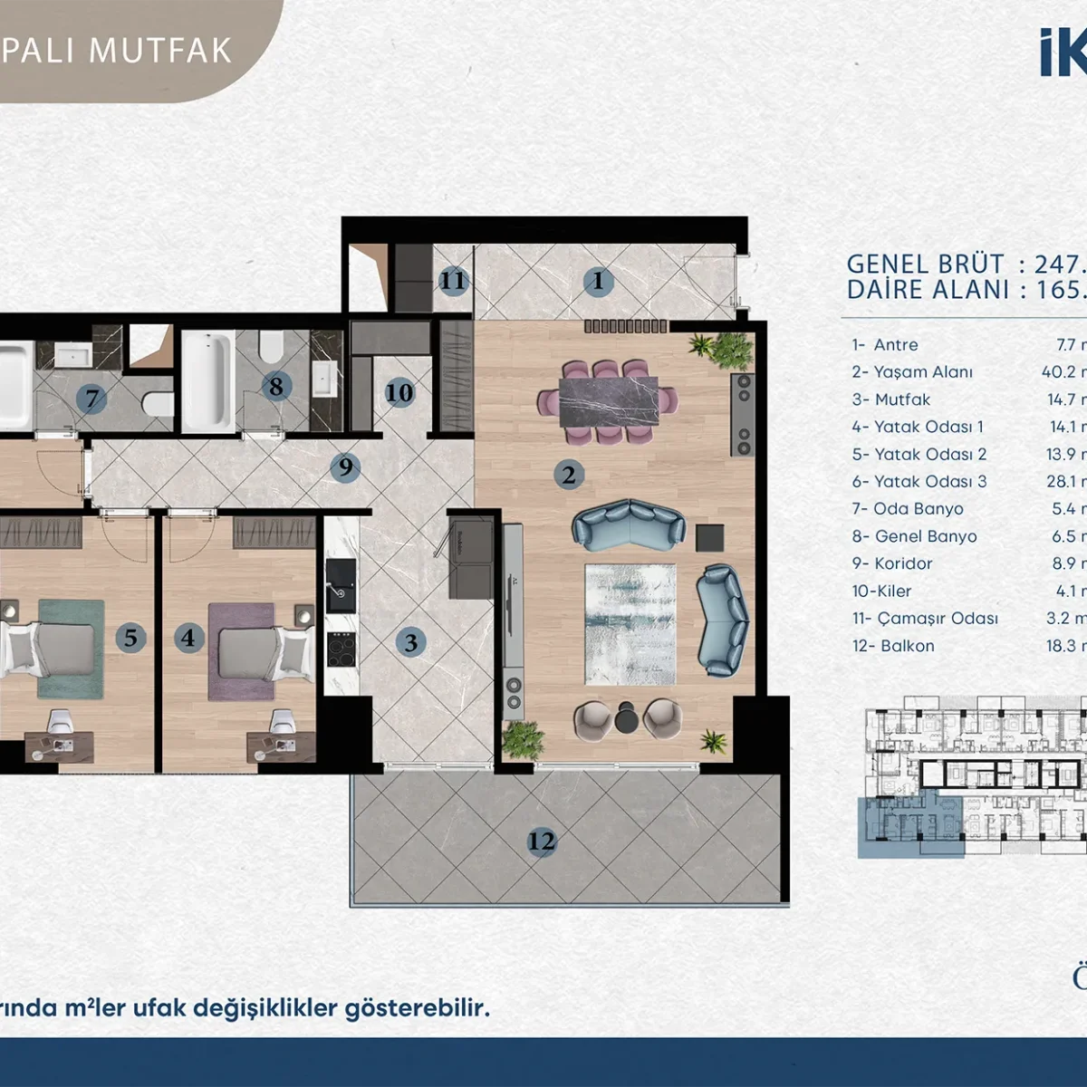 3.5+1 İKON LİVE KAT PLANI
