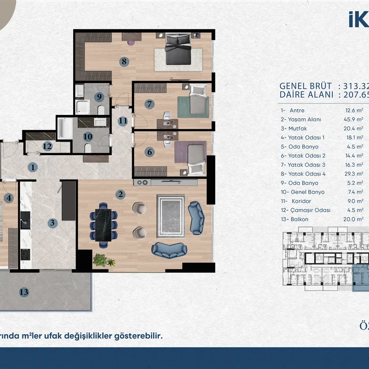 4+1 İKON LİVE KAT PLANI